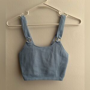Aerie Blue Seamless Ring Cropped Tank
